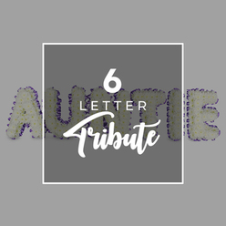 On a soft gray backdrop, a six letter tribute spells AUNTIE in large freestanding letters, crafted from a dense mass of white chrysanthemums. The edges are outlined with a narrow purple ribbon, a dignified accent that gives the luminous blooms a defined boundary. The letters sit beneath a crisp white square overlay that presents 6 LETTER in bold, followed by Tribute in a flowing script, signaling a bespoke memorial piece. This design speaks to the tenderness of memory and the strength of family ties within the Grove Park area, a fitting gesture at a funeral service, wake, or memorial. The scent of fresh chrysanthemums lingers in the air, soft and clean, like a whispered memory. The arrangement is built to endure light and time, with petals catching the eye and the purple trim guiding the gaze along the six characters. The neutral gray backdrop heightens the purity of white blooms, while the purple edges add warmth and personality. We offer reliable delivery across Grove Park, Lewisham, and surrounding districts, ensuring this six letter tribute reaches the service, home, or wake with care.