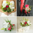 The groom's boutonniere in this image is a small but striking composition, pinned neatly to a tailored jacket as if ready for a wedding stroll through Grove Park's tree-lined streets. At its centre, a single red rose sits in full, confident bloom, each velvety petal layered in a rich crimson spiral that draws the eye immediately. The colour harmonises beautifully with the groom's matching red tie, the two elements echoing each other in tone and sheen, tying the outfit together without overwhelming it. Tucked close to the rose are tiny berries, rounded and glossy, adding a gentle nod of texture and a subtle hint of festive charm. Slender sprigs of green foliage fan out with practiced precision, framing the bloom in soft, natural lines that contrast with the sharper cut of the suit lapel. Small tufts of airy baby's breath peek from behind the petals, their cloud-like white blossoms lightening the palette and adding a touch of tradition. The textures invite the imagination: the cool weave of the jacket fabric, the silkiness of the tie, the slight firmness of the rose's stem beneath the pin. In the soft, flattering light-perhaps near a window in a Grove Park townhouse or local venue-the boutonniere appears almost sculptural, catching faint highlights along each curve. It feels like more than an accessory; it's a floral emblem of the day's emotion, worn close to the heart as vows are spoken, photographs are taken in nearby gardens, and memories are quietly made. The overall impression is one of polished, understated romance, where a single rose speaks volumes.